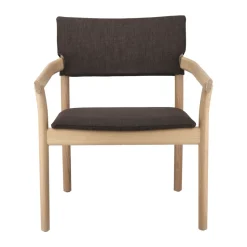 Butaca Vyn con respaldo tapizado, Monocoat natural-Lido 46 mole