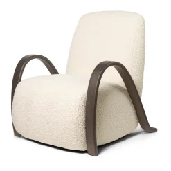 Buur lounge chair Nordic Bouclé, Blanco roto