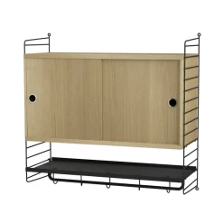 Cabinet con puertas correderas String, Roble, 78x30 cm