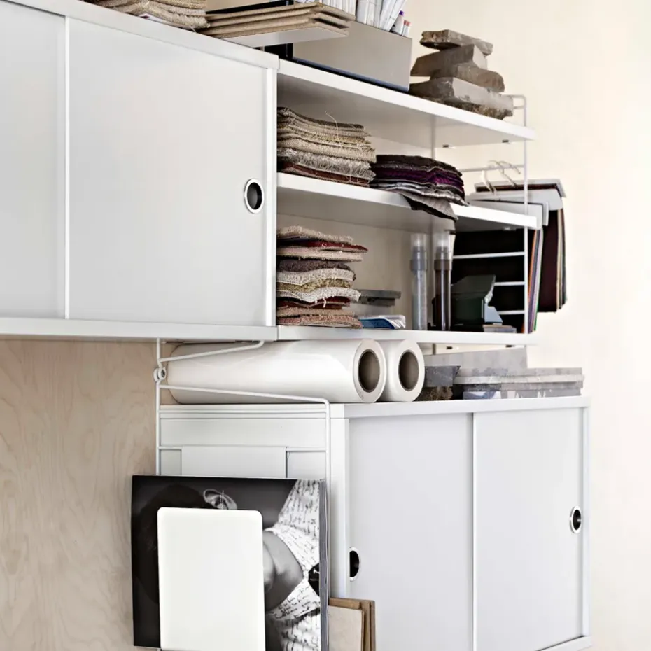 Cabinet con puertas correderas String, Nogal, 78x30 cm