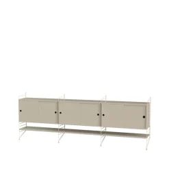 Cabinet con puertas correderas String, Beige, 78x30 cm