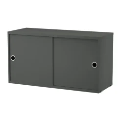 Cabinet con puertas correderas String, Gris oscuro, 78x30 cm