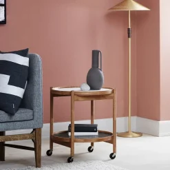 Carrito Bølling Tray Table model 50, Leaf, estructura de roble aceitado humo