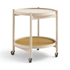 Carrito Bølling Tray Table model 50, Sunny, estructura de haya sin tratar