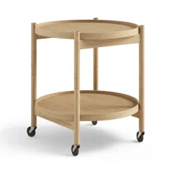 Carrito Bølling Tray Table model 50, Roble aceitado, estructura de roble aceitado