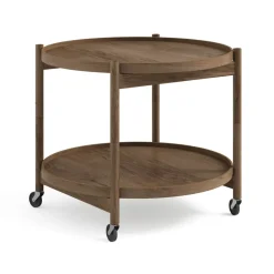 Carrito Bølling Tray Table model 60, Roble ahumado, estructura de roble aceitado humo