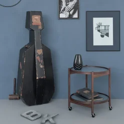 Carrito Bølling Tray Table model 50, Water, estructura roble lacado negro