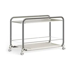 Carrito con ruedas Tension, Cromo-beige alfombra de cuero