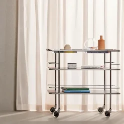 Carrito de servicio Cargo Support, Laminado blanco-cromo