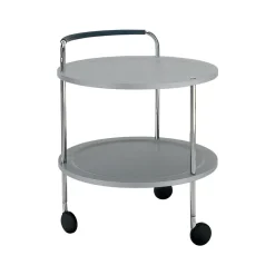 Carro con ruedas Trolley Round basic, Gris claro, base de cromo