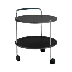 Carro con ruedas Trolley Round basic, Gris oscuro, base de cromo