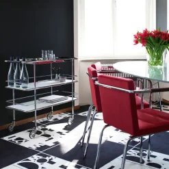 Carro de servicio Cargo, Laminado blanco-cromo