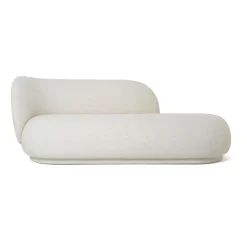 Chaiselongue Diván bouclé Rico izquierda, Offwhite