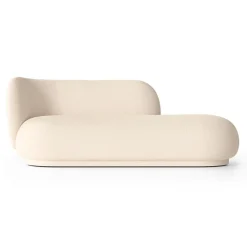 Chaiselongue Diván bouclé Rico izquierda, Wool offwhite