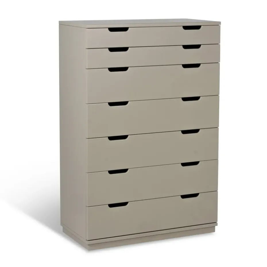 Cómoda Aoko de 7 cajones, Beige