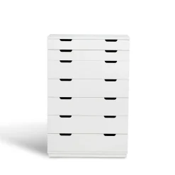Cómoda Aoko de 7 cajones, Lacado blanco