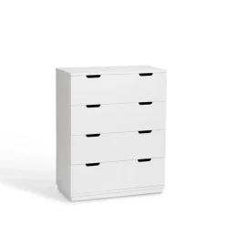 Cómoda Aoko de 4 cajones, Lacado blanco