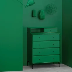 Cómoda Keep, Antracita 04-patas lacadas en negro