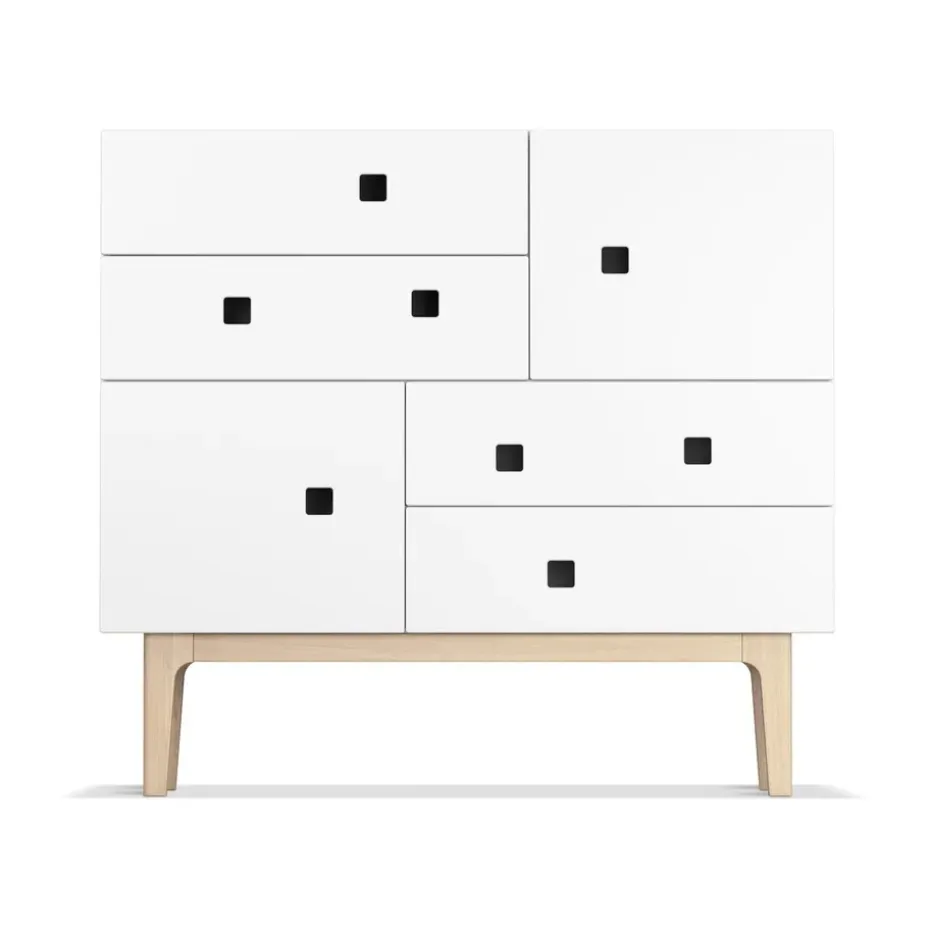 Cómoda Peep B1, Blanco, roble pigmentado blanco