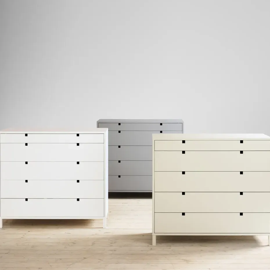 Cómoda Square 5 cajones, Blanco