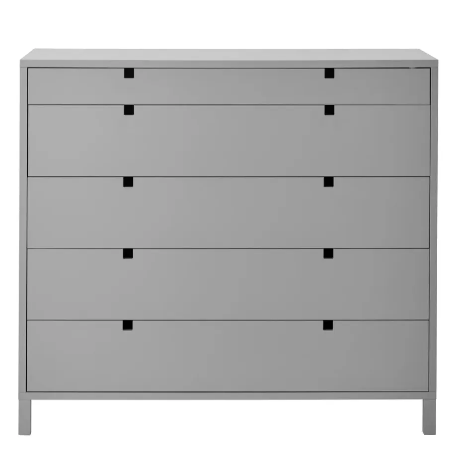 Cómoda Square 5 cajones, Gris