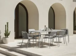 Cojín de asiento para silla YUA y silla con reposabrazos YUA, Melange grey