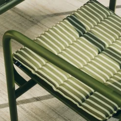 Cojín de asiento Terrazza, Olive bold stripe, 40x40 cm