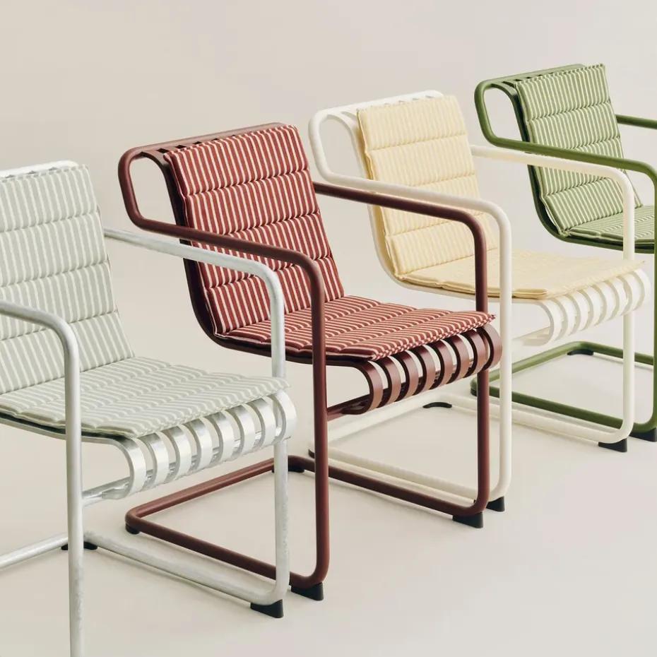 Cojín de asiento Terrazza Folding, Yellow bold stripe, 82x40 cm