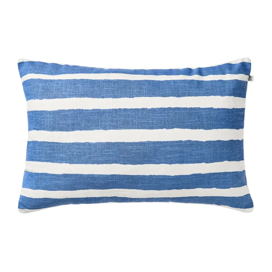 Cojín de exterior Block Stripe 40x60 cm, Riviera blue-off white