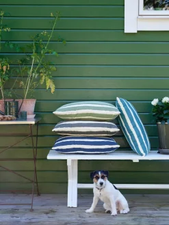 Cojín de exterior Block Stripe 40x60 cm, Sage-off white