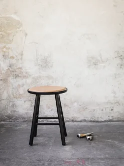 Cojín de silla taburete/taburete de bar ZigZag, Cuero bonded negro