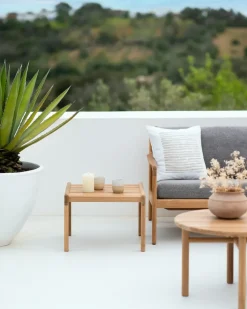 Cojín Linear square 50x50 cm, Blanco