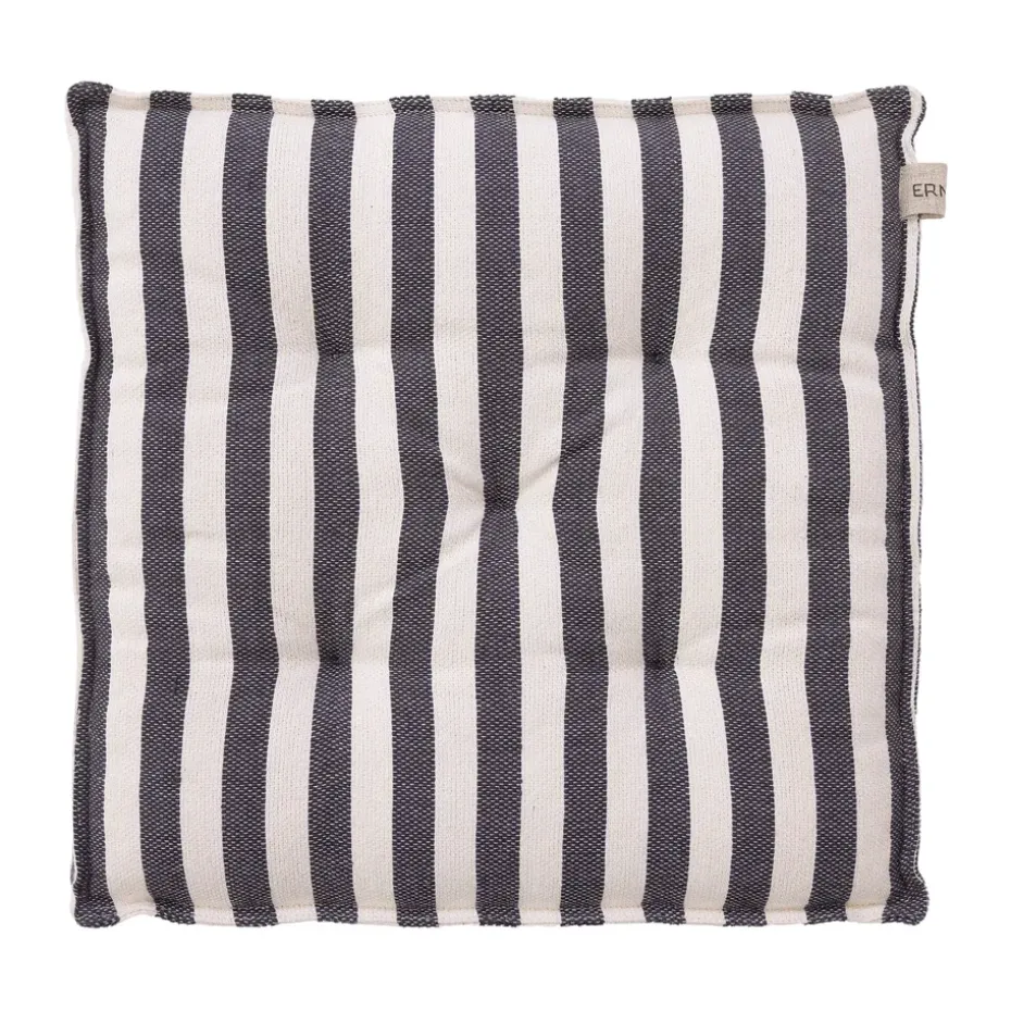 Cojín para asiento Ernst 45x45 cm, Blanco natural-gris oscuro