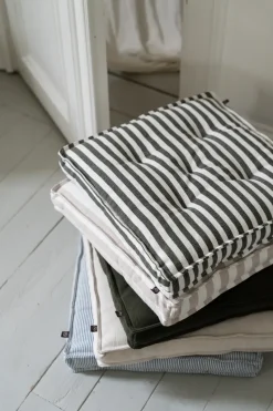 Cojín para asiento Ernst 45x45 cm, Salvia-blanco