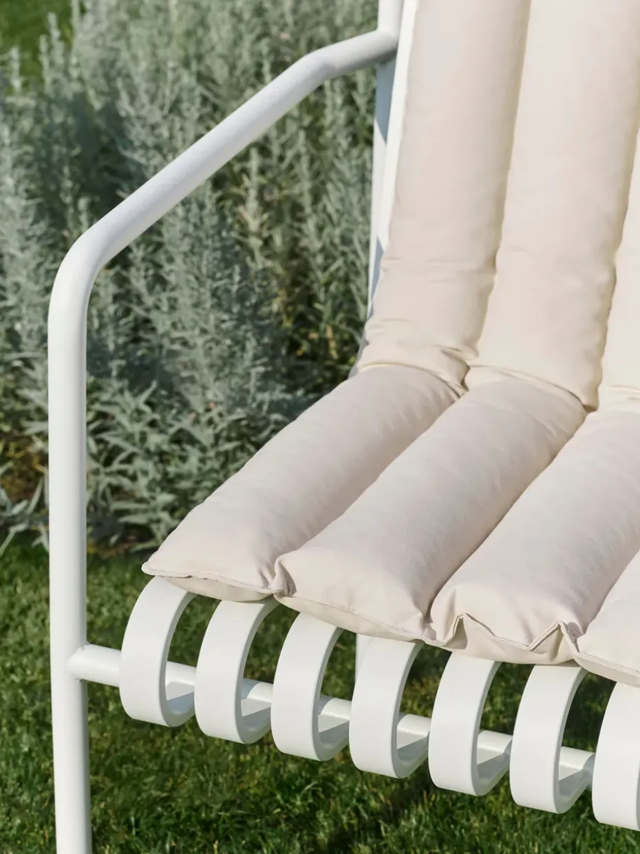 Cojín para silla con reposabrazos Palissade Dining Soft Quilted, Cream white