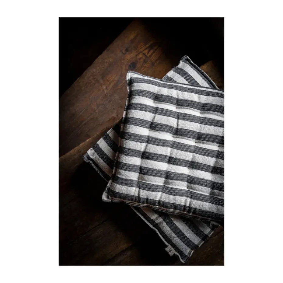 Cojín para silla Ernst 40x40 cm, Blanco natural-gris oscuro