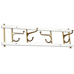 Colgador Dekorativ de 4 ganchos Maxi 4, blanco-latón