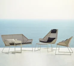 Conjunto de cojines para Butaca Lounge Breeze respaldo alto, Cane-line Natté black