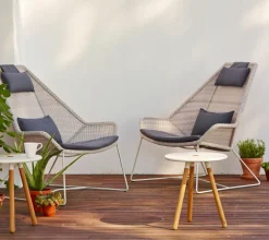 Conjunto de cojines para Butaca Lounge Breeze respaldo alto, Cane-line Natté grey