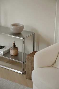 Consola Foldable 124×60 cm, Acero inoxidable cepillado