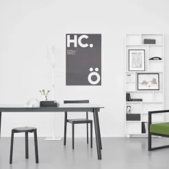 Corners Mesa, Roble aceitado blanco, vidrio