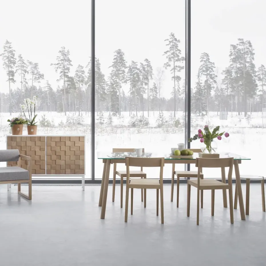 Corners Mesa, Roble teñido de negro, vidrio