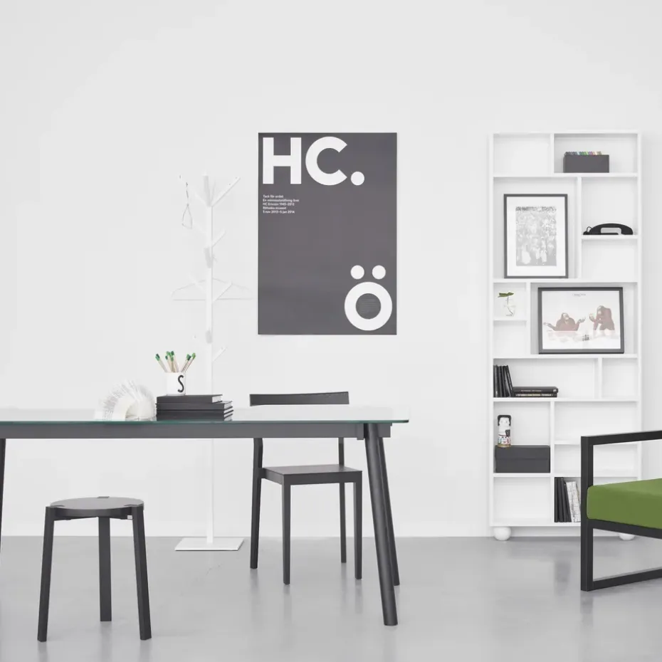 Corners Mesa, Roble teñido de negro, vidrio