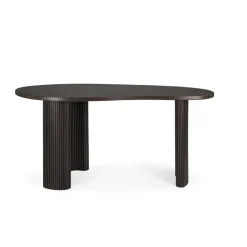 Escritorio Boomerang, Caoba teñida en marrón oscuro, 160x83x76 cm