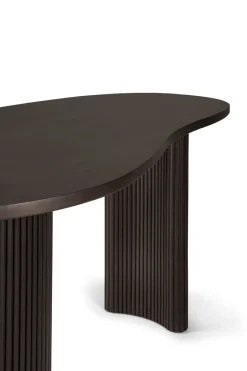 Escritorio Boomerang, Caoba teñida en marrón oscuro, 160x83x76 cm