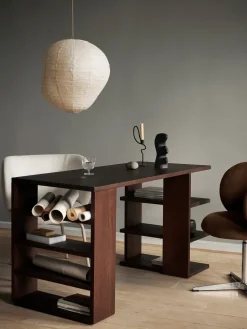 Escritorio Edre 137x65x73,5 cm, Pino teñido oscuro