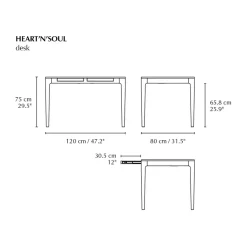 Escritorio Heart'n'Soul 80x120 cm, Roble-Fenix verde musgo