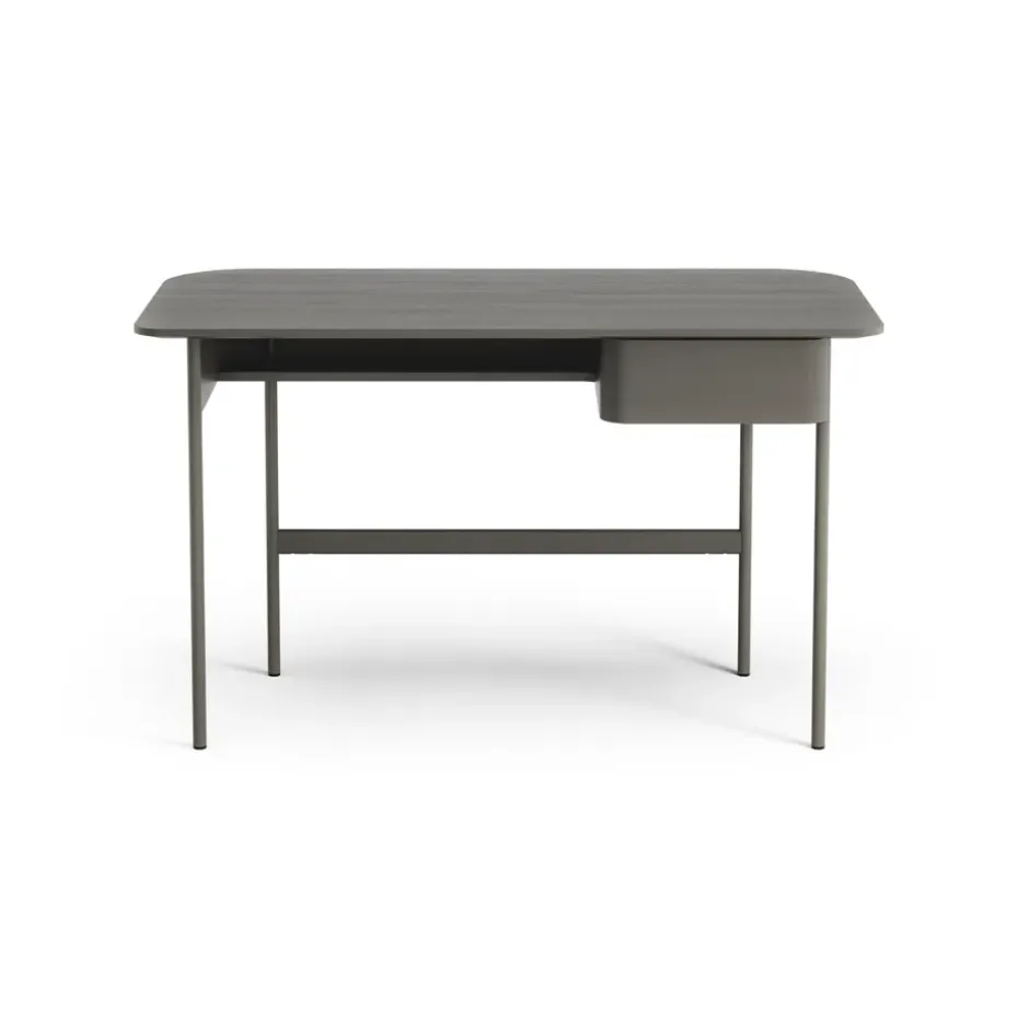 Escritorio Luna con cajón, Roble gris tormenta