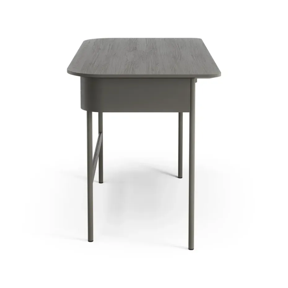 Escritorio Luna con cajón, Roble gris tormenta