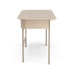 Escritorio Luna con cajón, Roble pigmentado blanco